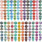 DND Dice Set, 25 X 7 (175 Pieces) Polyhedral D&D Dice Set Three-Color, Two-Color and Monochrome Dice for Dungeons and Dragons with 1 Black Bags