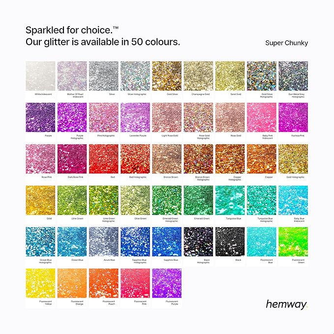 Hemway Glitter for Resin 100g Sapphire Blue Holographic Metallic Crystals for Epoxy Craft Super Chunky Flakes Tumblers Wax Melt