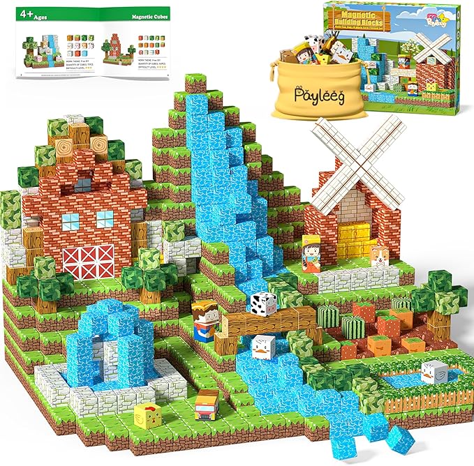 Magnetic Blocks Building Toys for Kids Ages 4-8 5-7 8-12 Year Old, Magnetic Cubes Tiles Montessori Sensory Travel Toddler Boys Girls Toys Games Christmas Birthday Gifts