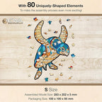 EWA Home Décor – Turtle Small 80 Pieces – Wooden Jigsaw Puzzle for Adults – Perfect for Artistic Home Decoration and Mindful Relaxation