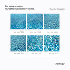 Hemway Glitter for Resin 100g Ocean Blue Holographic Metallic Crystals for Epoxy Craft Super Chunky Flakes Tumblers Wax Melt
