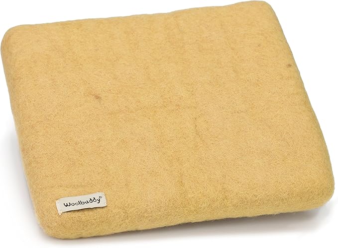 Woolbuddy Needle Felting Pad – Yellow Wool Mat 10x10x1.5 – Foam Alternative Base for 3D, Wet, & Dry Felting Crafts