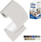 KING MOUNTAIN Linen Repair Patches, Self-Adhesive Linen Fabric Patches, 4 X 63 inch Extra Size, Multi Color, Can be Used for Linen Sofa Repair and Linen Clothes Repair (Beige)