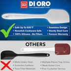 DI ORO Silicone Spatula Set - Rubber Kitchen Spatulas for Baking, Cooking, & Mixing - 600°F Heat-Resistant & BPA Free Silicone Scraper Spatulas for Nonstick Cookware - Dishwasher Safe (3pc, Stone)