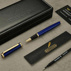 BEILUNER Blue Personalized Pen,Stunning Luxury Lacquer With 24K Gold,Schneider Ink Refills,Multiple Fonts To Custom Rollerball,Gift Pen For Men & Women,Executive,Graduation,Christmas,Nice Fancy Pens
