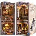 Book Nook Kit Music, DIY Miniature House Kit Book Nook, 3D Wooden Puzzle Bookshelf Insert Diorama Kit with Led Light for Teens and Adults (Timeless Melody)