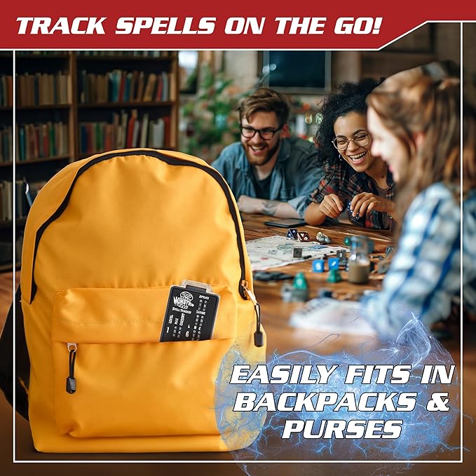 Ultimate RPG Spell Tracker for DND (4 pk)- Keep Track of All Magic Stats, Levels, Modifiers Easily w Adjustable Place-Locking Dials & Protective Cover- Compatible w Dungeons Dragons 5e Tabletop Games