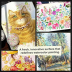 PHOENIX Watercolor Canvas Boards for Painting - 8x10 Inch/6 Pack, 100% Cotton Water Color Canvas Panels, 8 Oz. / 260g White Blank Medium Texture Flat Canvases for Water Based Paints