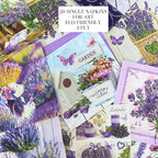 Mystery Pack Decoupage Paper Napkins, 20-ct Assorted Surprise Napkins, Decorative Napkins Lavender for Art Craft Junk Journal, 20 Different Designs