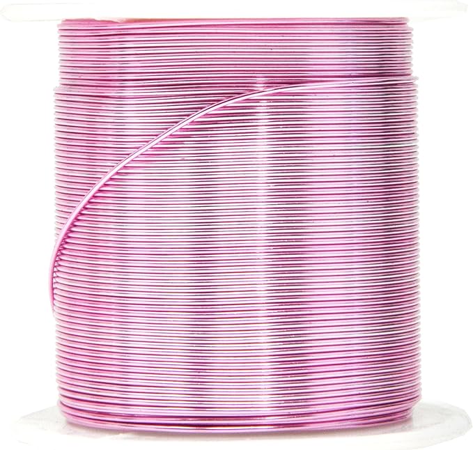 Mandala Crafts 22 Gauge Anodized Aluminum Craft Wire for Jewelry Making - 450 FT Colored Flexible Silver Copper Gold True Blue Purple Pink Wire - Bendable for Bonsai Armature Crafting Sculpting