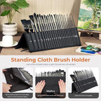 Nicpro 24pcs Watercolor Brushes Professional, Soft Synthetic Squirrel Hair Watercolor Brush Set with Cloth Roll, Round, Liner, Flat, Filbert, Dagger, Cat Tongue for Water Color Gouache Inks Painting