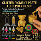 50 Color Glitter Pigment Paste for Epoxy Resin, Mica Metallic Resin Pigment Set, Epoxy Dye Paste & High Concentration Mica Powder for Epoxy Art, Jewelry, Tumblers, Coasters & Crafts