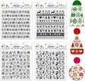 CHGCRAFT 4 Pcs Christmas Polymer Clay Texture Sheets Knitted Patterns Silicone Texture Stamp Snow Socks Clay Texture Mat Modeling Pattern Pad Sheets for Jewelry and Earrings Tools, 5.5x5.5 inch