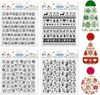 CHGCRAFT 4 Pcs Christmas Polymer Clay Texture Sheets Knitted Patterns Silicone Texture Stamp Snow Socks Clay Texture Mat Modeling Pattern Pad Sheets for Jewelry and Earrings Tools, 5.5x5.5 inch