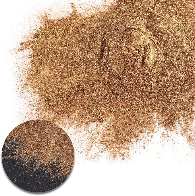 Ceya Chameleon Mica Powder, 1.8oz/ 50g Peach Sunset Chrome Nail Powder, Cosmetic Grade Pearlescent Effect Color Shift Pigment for Epoxy Resin, Makeup, Nail Polish, Soap Dye, Candle Making, Craft