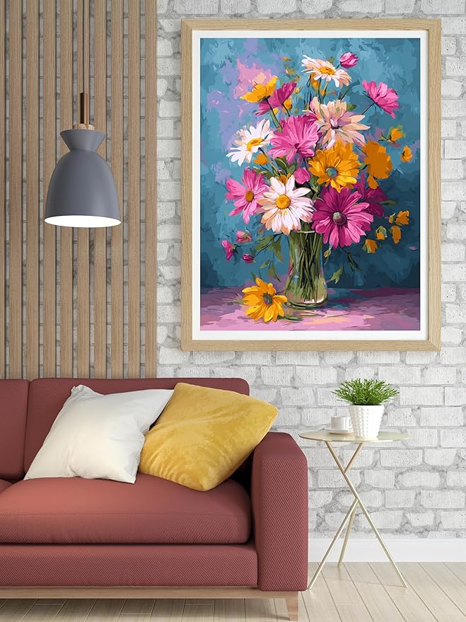 Moohue 14 ct Counted Cross Stitch Kits for Adults Flowers Cross Stitch Patterns Stamped Printed Cross Stitch Kits (Flowers 9)