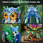 JOJO&Peach Floral Owl Toy Building Sets for Girls, MOC Flower & Animal Collectible Home Decor and Office Art, Mother's Day Birthday Gifts Toys for Women Adults and Teens Age 8 10 12 14+ (1193 Pieces)