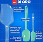DI ORO Silicone Spatula Set - Rubber Kitchen Spatulas for Baking, Cooking, & Mixing - 600°F Heat-Resistant & BPA Free Silicone Scraper Spatulas for Nonstick Cookware - Dishwasher Safe (3pc, Mint)