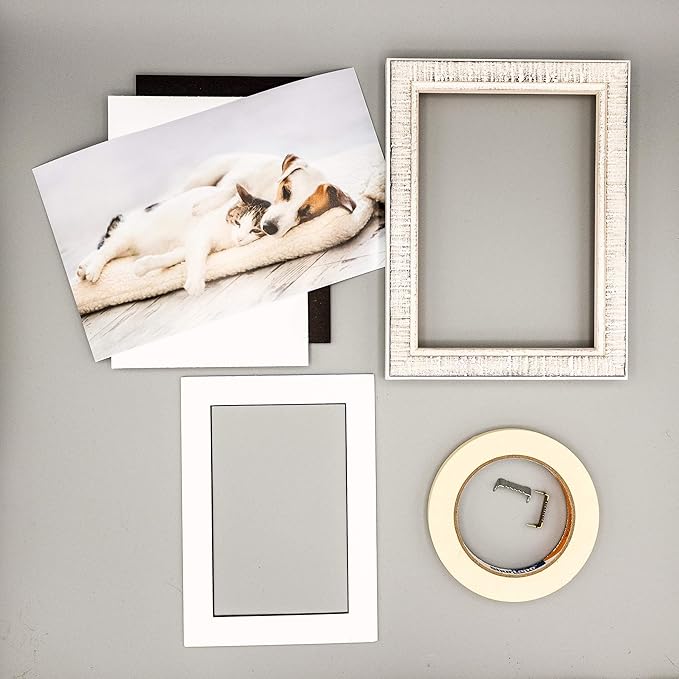 Pack of 25 Acid Free 11x14 Mats Bevel Cut for 8.5x11 Photos - White with Black Core Precut Matboards With Backing Boards and Clear Photo Mat Bags For Pictures, Photos, Framing - 4-ply Thickness