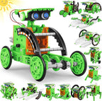 Bottleboom STEM 13-in-1 Education Solar Power Robots Toys for Boys Age 8-12, Educational Toy Science Kits for Kids Experiment Robotics Set Birthday Gifts for 8 9 10 11 12 Years Old-Green