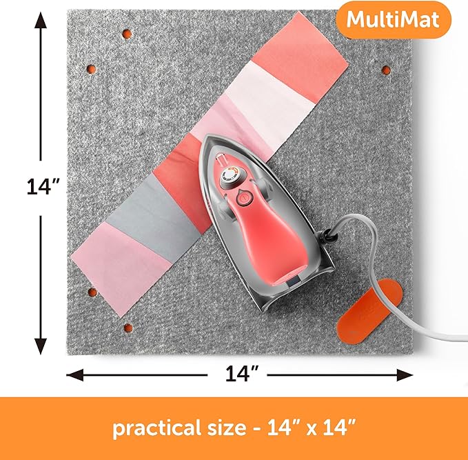 oliso MultiMat Wool Pressing Pad – 100% New Zealand Wool, 14" x 14", ½" Thick – Ideal for Quilting, Sewing & Crafting