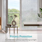 VELIMAX Rain Glass Window Film Privacy Static Window Clings Decorative Glass Sticker for Home Office Removable UV Protection Heat Control 35.4 x 118 inches