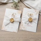 PONATIA Gold Wax Seal Stickers - Eucalyptus Wedding Invitation Envelope Seal, 50 Pcs Self-Adhesive, Perfect for Invitations, Christmas, Gift Wrapping, Party Menu Decor