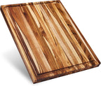 Sonder Los Angeles, Large Teak Wood Cutting Board for Kitchen with Juice Groove, Reversible Charcuterie Butcher Block 18x14x1.25 in (Gift Box Included)