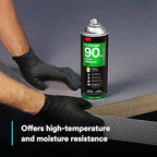3M Hi-Strength 90 CA Spray Adhesive, Low VOC, Permanent, Bonds Laminate, Wood, Concrete, Metal, Plastic, Clear Glue, Net Wt 19 oz