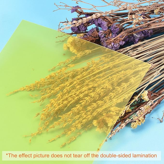 uxcell 4Pcs A4 Gel Light Lighting Filter Overlay Transparent Color Correction Plastic Vinyl PVC Sheets Photography Television Yellow,0.3mm