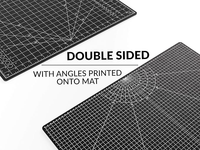 XNM Premium Self Healing Cutting Mat - 18 Inches by 24 inches - A2, 3 Layer Quality PVC Construction - Dual Sided, Imperial and Metric Grid Lines - Perfect for Cutting, Sewing, and Crafts