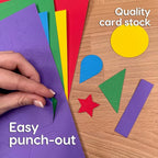 ARTshapes 840 pc Creative Paper Shapes Pack with 70+ Idea Guide - US Made Card Stock - Punch Out Funky DIY Craft Supplies for Whimsical Art Designs, Paper Crafts, and Pattern Play 5 Jewel Colors
