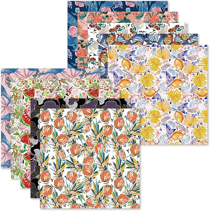 Origami Paper Kit 50 Sheets 6 Inch Square Double Sided Color 10 Vivid Colors for Hand Crafts Origami Paper Arts Creativity.Flowers and Birds