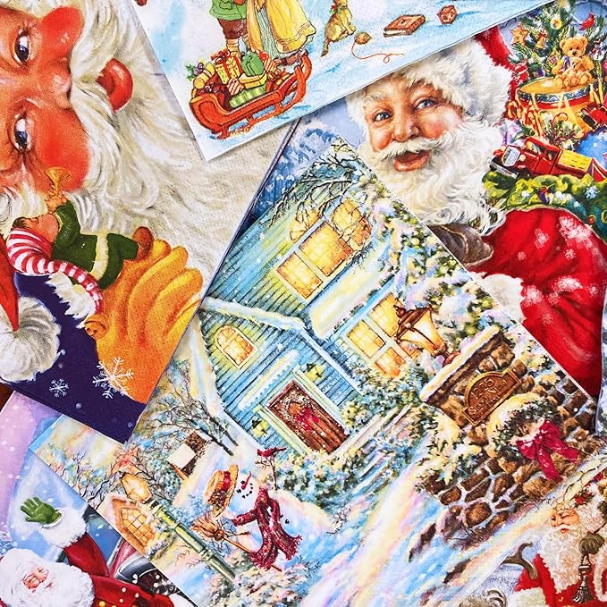 Keep Unique Mystery Pack Decoupage Paper Napkins, 20-ct Assorted Surprise Napkins, Decorative Napkins Christmas for Art Craft Junk Journal, 20 Different Designs