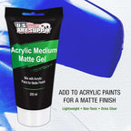 U.S. Art Supply Clear Acrylic Medium Matte Gel, 200ml - (6.7 Ounce) Tube - Increase Viscosity & Transparency in Acrylic Paints