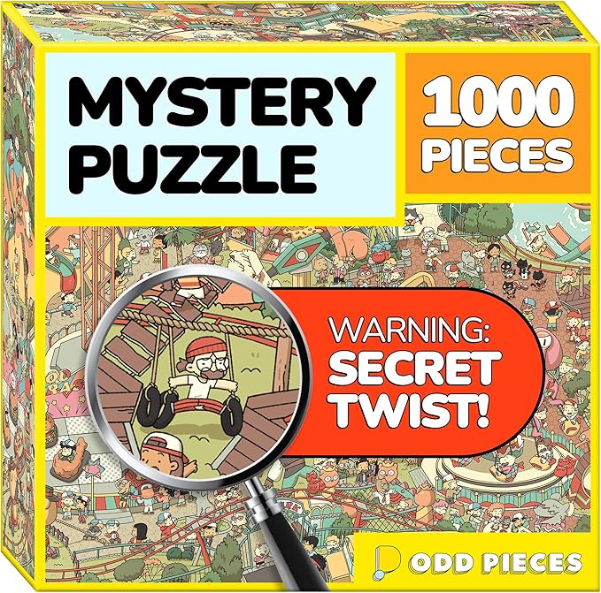 Odd Pieces Jigsaw Puzzles 1000 Pieces - Magic Mystery Story Secret Ending Puzzle - Perfect Game Night for Adults & Kids - Animal Park Theme Challenging (Snack Attack 3)