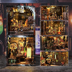 Book Nook Kit - DIY Miniature House Dollhouse Kit for Adults and Teens, Steampunk Booknook Tiny House Bookshelf Decor 3D Wooden Puzzle (Mad Scientist Lab)