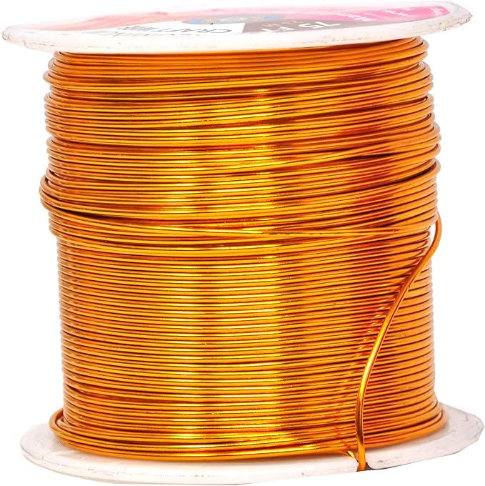 Mandala Crafts 20 Gauge Anodized Aluminum Craft Wire for Jewelry Making - 450 FT Colored Flexible Silver Copper Purple Gold Brown Red Wire - Bendable for Bonsai Armature Crafting Sculpting