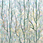 DKTIE Nature Pattern Rainbow Window Film Decorative Stained Glass Window Film Static Cling Films Easy Apply Removable Comes with Tools (U1747-rainbow, 17.7" x 78.7")