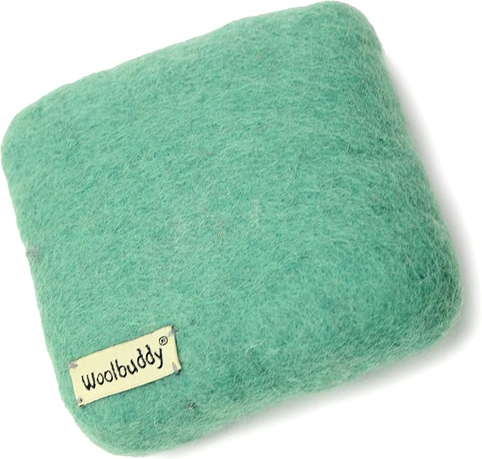 Woolbuddy Needle Felting Pad - Durable Wool Mat for Craft Projects, Foam Alternative, 6"x6"x1.5" (Teal)