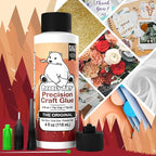 Bearly Art Precision Craft Glue - The Original - 4fl oz - Tip Kit Included - Dries Clear - Metal Tip - Wrinkle Resistant - Flexible and Crack Resistant - Strong Hold Adhesive - Made in USA