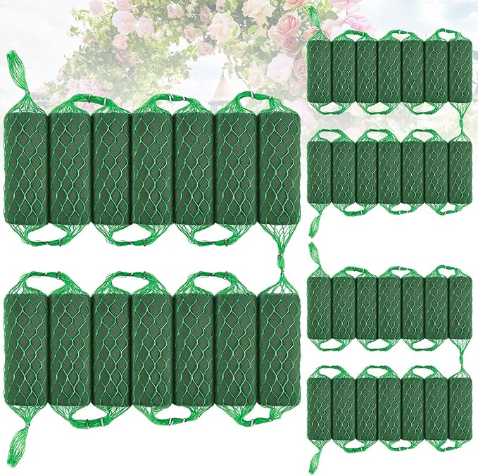 42 Pcs Floral Foam Garland 27.6ft Absorption Flower Holder Plant Foam Flower Green Sponge Foam for Wedding Arch Door Tabletop Decoration Arrangement Home Garden Craft