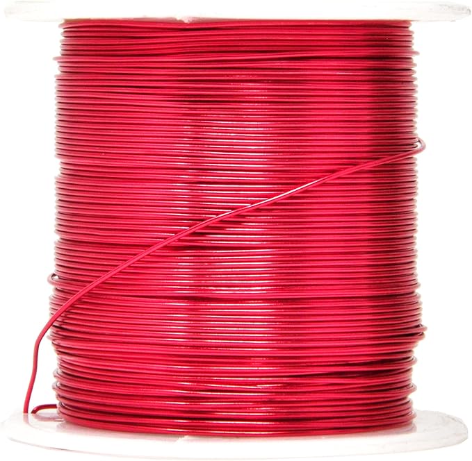 Mandala Crafts 22 Gauge Anodized Aluminum Craft Wire for Jewelry Making - 450 FT Colored Flexible Silver Copper True Blue Brown Red Kelly Green Wire - Bendable for Bonsai Armature Crafting Sculpting