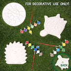 Creative Roots Mosaic Turtle, Hedgehog, & Sun - 3-Pack 7-Inch Ceramic Stepping Stones & 6 Vibrant Paints, Paint Your Own DIY Stepping Stones for Kids Ages 8+