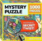 Odd Pieces Jigsaw Puzzles 1000 Pieces - Magic Mystery Story Secret Ending Puzzle - Perfect Game Night for Adults & Kids - Funny Space Cartoon Theme (AstroGastro)