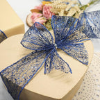 CT CRAFT LLC Sparkling Glitter Mesh Wired Ribbon 2.5" x 10 Yards Blue Navy for Christmas Home Decor Bow Gift Wrapping DIY Crafts Wreath