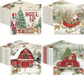 Janlaugh 200 Pcs Christmas Cocktail Napkins Disposable Nutcracker Paper Napkins Decoupage 2 Ply Vintage Santa Beverage Dinner Towels for Xmas Party Favor Supplies