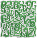 Letter and Number Iron On Patches, A-Z Alphabet and Numbers 0-9 Embroidery Applique Patch, DIY Decorative Heat Press Patches for Clothing Jeans Jackets Backpacks Hats (Green 72 Pcs)
