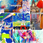 Stretched Canvases for Painting 9x12 Inch 7-Pack, 10 oz Triple Primed Acid-Free 100% Cotton Blank Canvas, Rectangular Canvas for Oil Paint Acrylics Pouring & Wet Art Media