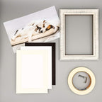 Pack of Ten Acid Free 8.5x11 Mats Bevel Cut for 7x9 Photos - Textured Cream Precut Matboards With Backing Boards and Self Seal Photo Mat Bags For Pictures, Photos, Framing - 4-ply Thickness